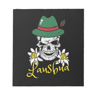 Lausbua Bavaria Skull Bavarian Costumes Notitieblok