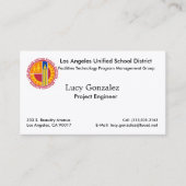 LAUSD Business Card Visitekaartje (Voorkant)