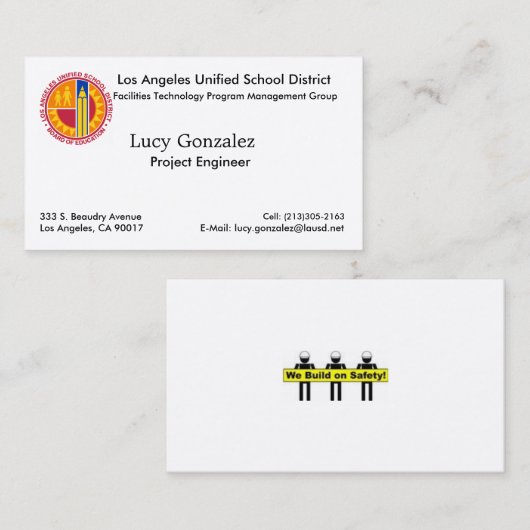 LAUSD Business Card Visitekaartje (Voorkant / Achterkant)