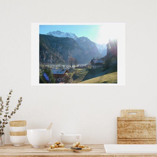 Lauterbrunnen Fog Poster (Keuken)