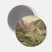 Lauterbrunnen Valley en Briethorn uit Wengen, B Magneet (Voorkant / Achterkant)