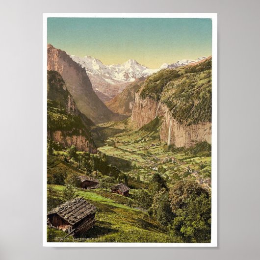 Lauterbrunnen Valley en Briethorn uit Wengen, B Poster (Voorkant)