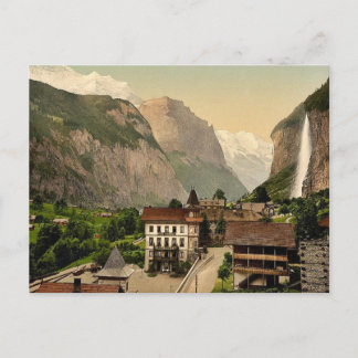 Lauterbrunnen Valley with Staubbach and Hotel Stei Briefkaart