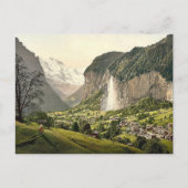 Lauterbrunnen Valley with Staubbach, Bernese Oberl Briefkaart (Voorkant)