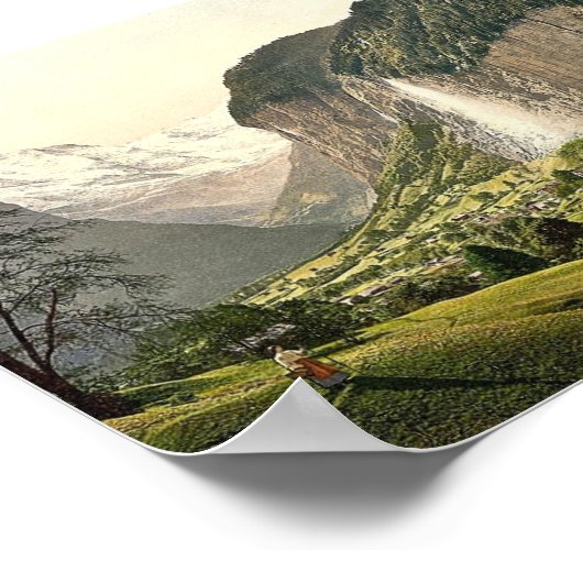 Lauterbrunnen Valley with Staubbach, Bernese Oberl Poster (Hoek)
