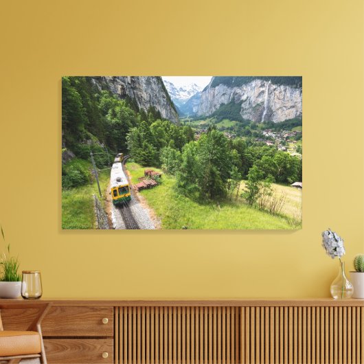 lauterbrunnen Valley, Zwitserland - Wrapped Canvas (Insitu (Woonkamer))