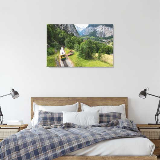 lauterbrunnen Valley, Zwitserland - Wrapped Canvas (Insitu (Slaapkamer))