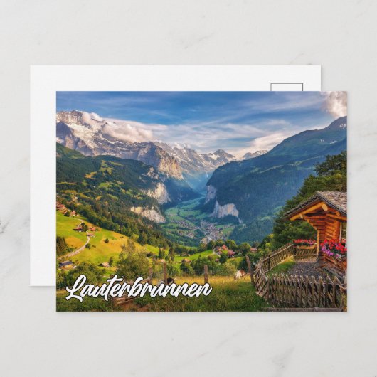 Lauterbrunnen, Zwitserland Briefkaart (Voorkant / Achterkant)