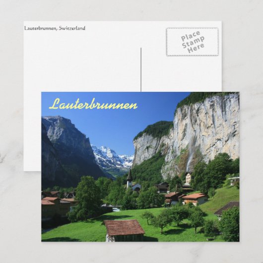 Lauterbrunnen, Zwitserland Briefkaart (Voorkant / Achterkant)