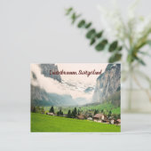 Lauterbrunnen Zwitserland gestilised Briefkaart (Staand voorkant)