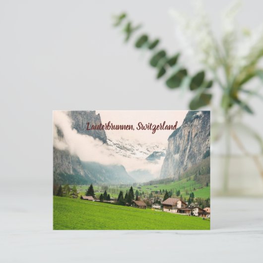 Lauterbrunnen Zwitserland gestilised Briefkaart (Staand voorkant)