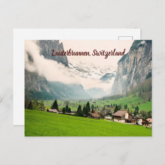 Lauterbrunnen Zwitserland gestilised Briefkaart (Voorkant / Achterkant)