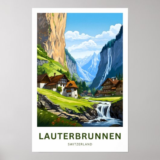 Lauterbrunnen Zwitserland Reisprint Poster (Voorkant)
