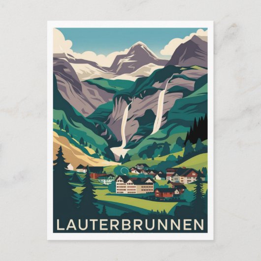 Lauterbrunnen Zwitserland Reizen Briefkaart (Voorkant)