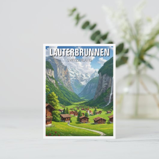 Lauterbrunnen Zwitserland Reizen Briefkaart (Staand voorkant)