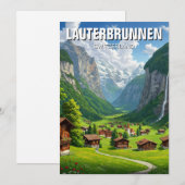 Lauterbrunnen Zwitserland Reizen Feestdagenkaart (Voorkant / Achterkant)