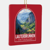 Lauterbrunnen Zwitserland Reizen Kunst Vintage Keramisch Ornament (Rechts)