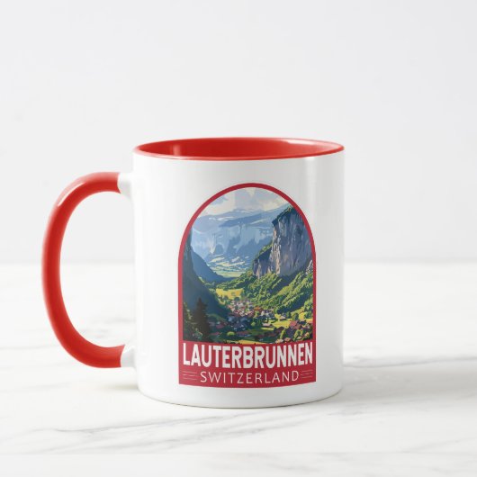 Lauterbrunnen Zwitserland Reizen Kunst Vintage Mok (Links)