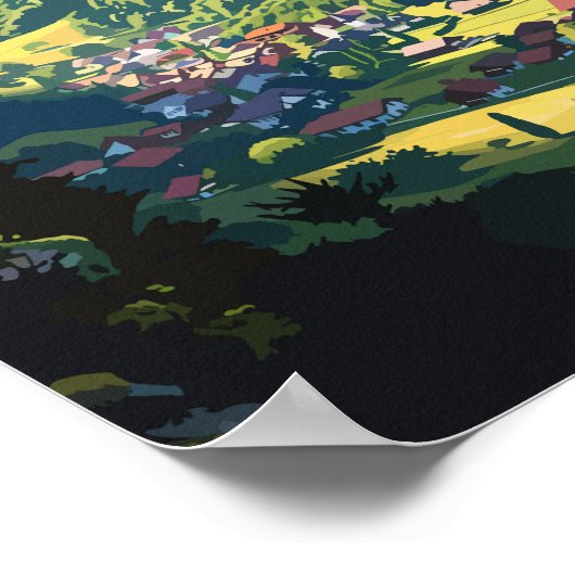 Lauterbrunnen Zwitserland Reizen Kunst Vintage Poster (Hoek)