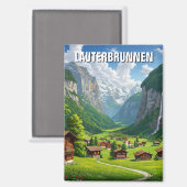 Lauterbrunnen Zwitserland Reizen Magneet (Voorkant / Achterkant)