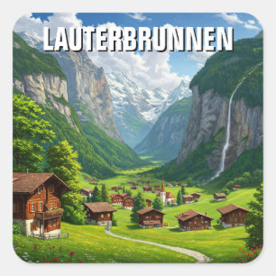 Lauterbrunnen Zwitserland Reizen Vierkante Sticker