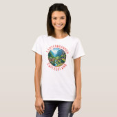 Lauterbrunnen Zwitserland Retro Noodcirkel T-shirt (Voorkant volledig)