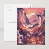 Lauterbrunnen Zwitserland Rood Briefkaart (Voorkant / Achterkant)