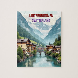 Lauterbrunnen Zwitserland vintage Reis Kunst  Legpuzzel