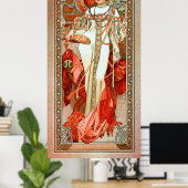 L'Automne by Alphonse Mucha Poster (Thuiskantoor)