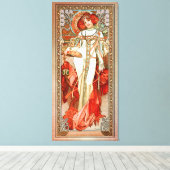 L'Automne door Alphonse Mucha Canvas Afdruk (Insitu (Houten vloer))