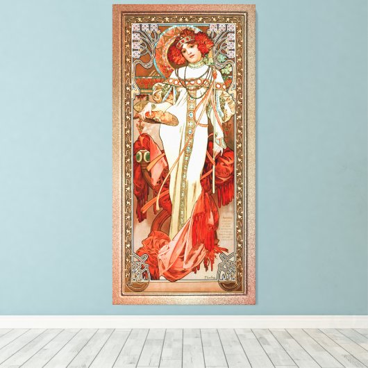 L'Automne door Alphonse Mucha Canvas Afdruk (Insitu (Houten vloer))
