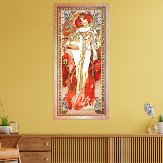 L'Automne door Alphonse Mucha Canvas Afdruk (Insitu (Woonkamer))