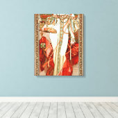 L'Automne door Alphonse Mucha Canvas Afdruk (Insitu (Houten vloer))