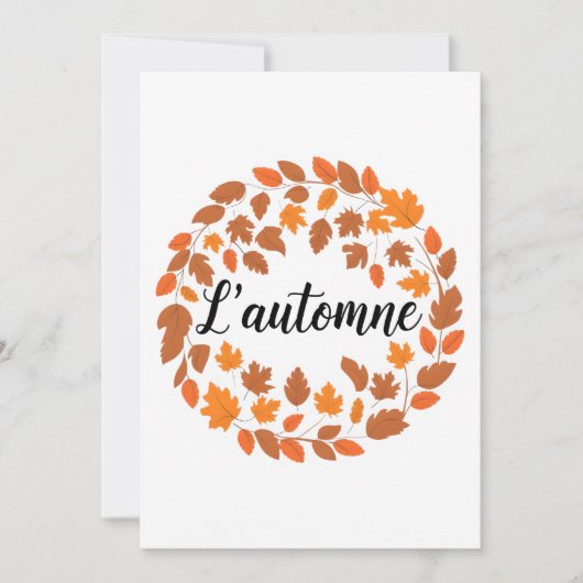L'automne, Franse herfstillustratie, Herfst Feestdagenkaart (Voorkant)