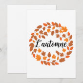 L'automne, Franse herfstillustratie, Herfst Feestdagenkaart (Voorkant / Achterkant)