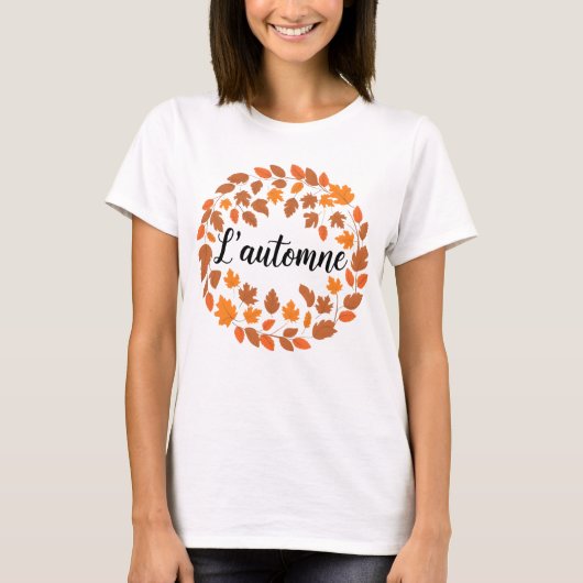 L'automne, Franse herfstillustratie, Herfst T-shirt (Voorkant)