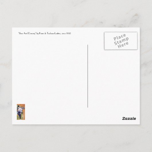Lautrec: Jane Avril dansen Briefkaart (Achterkant)