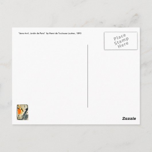 Lautrec: Jane Avril die het blikje danst Briefkaart (Achterkant)