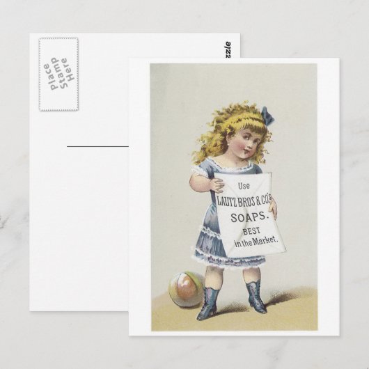 Lautz Bros Soaps - klein blademeisje Briefkaart (Voorkant / Achterkant)