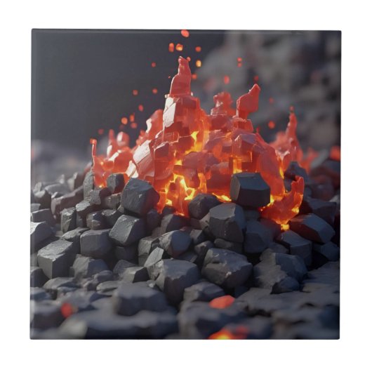 Lava Blokken Tegeltje (Voorkant)
