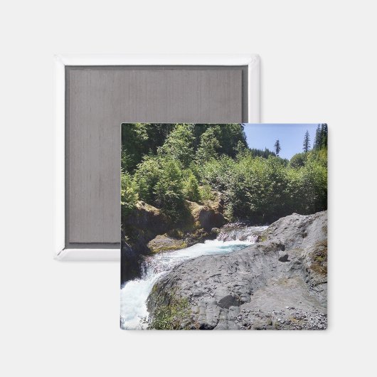 Lava Canyon waterval foto Magneet (Voorkant / Achterkant)