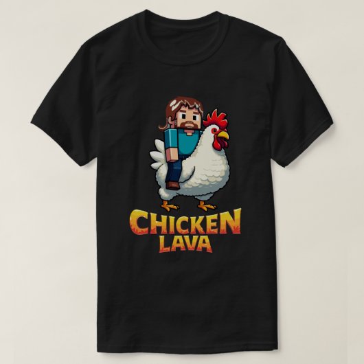 Lava Chicken Miner Meme Gaming T-shirt voor Cool K (Design voorkant)