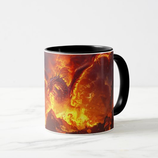 Lava Dragon 11oz Ceramic Mug Mok (Voorkant rechts)
