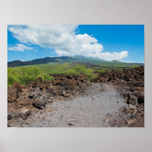 lava en berglandschap langs Hoapili Trail Poster