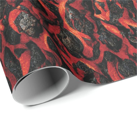 Lava en vulkanische Rocks | Volcano Magma-patroon Cadeaupapier (Rol Hoek)