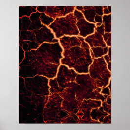 lava gekraakte achtergrondbrand poster