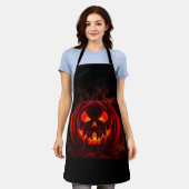 Lava Glow Pompoen Halloween Schort (Gedragen)