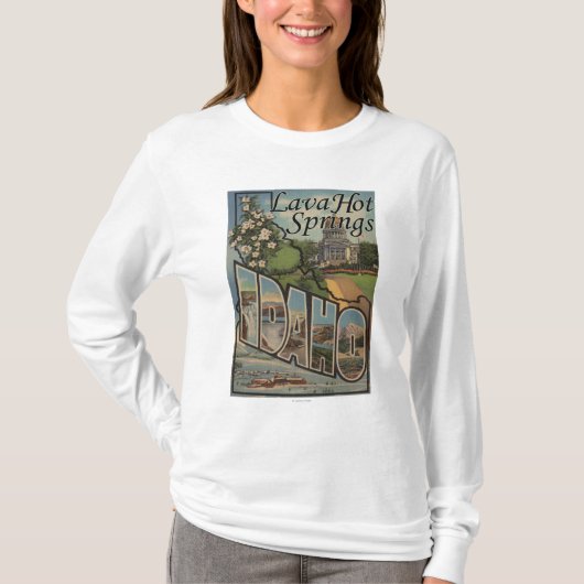Lava Hot Springs, Idaho - Grote Letter-scènes T-shirt (Voorkant)