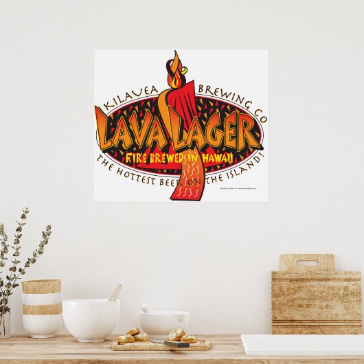 Lava Lager Hawaiian Beer Poster (Keuken)