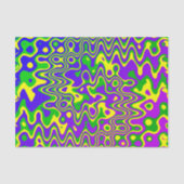 [Lava Lamp] Op-Art Swirls & Stippen Paars Blauw Gr Tissuepapier (Voorkant)
